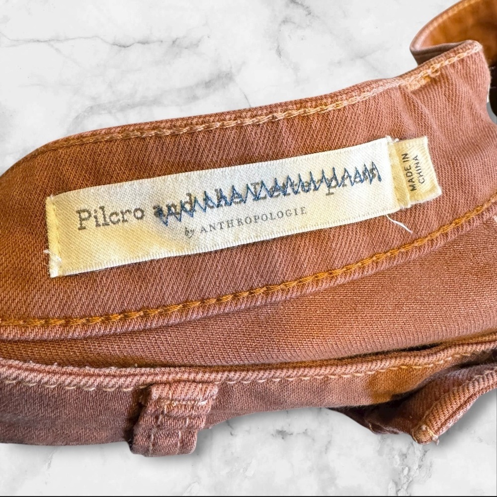 Anthropologie Pilcro High Rise‎ Skinny Bootcut Flare Jean Brown Sz 28 Terracotta - Picture 10 of 10